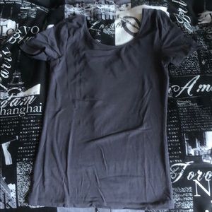 Grey scoop back T-shirt